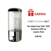 Dispenser sapun lichid din plastic ABS 500ml + CADOU Bec halogen liniar 150W
