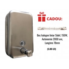 Dispenser inox sapun lichid 1000ml + CADOU Bec halogen liniar 150W